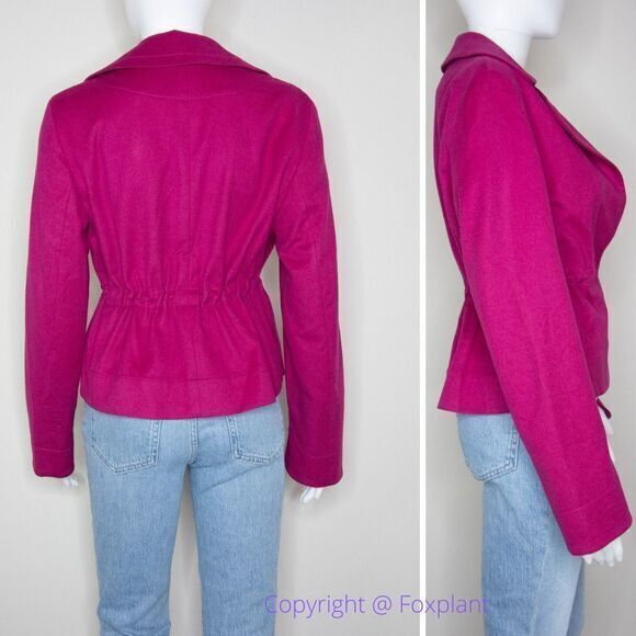 Akris Punto Barbie pink jacket with cinch, size 8 - Picture 3 of 16
